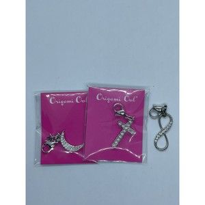 Origami Owl Lot Of 3 Silver Pave Dangles